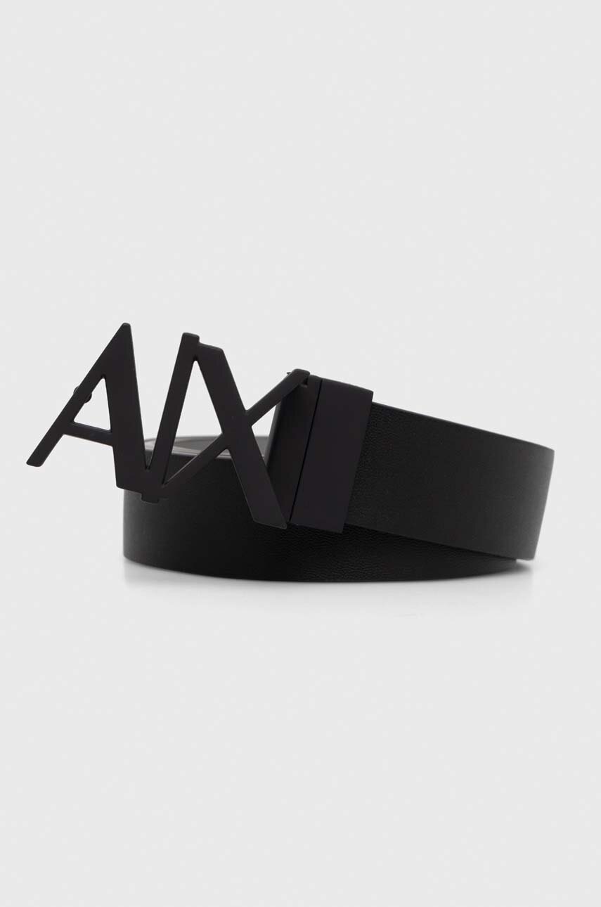 Armani Exchange curea de piele cu doua fete barbati, culoarea negru, 951017 CC505