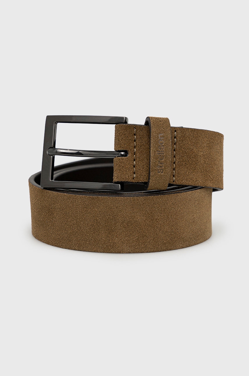 Strellson Curea de piele bărbați, culoarea verde - 0 | YEO