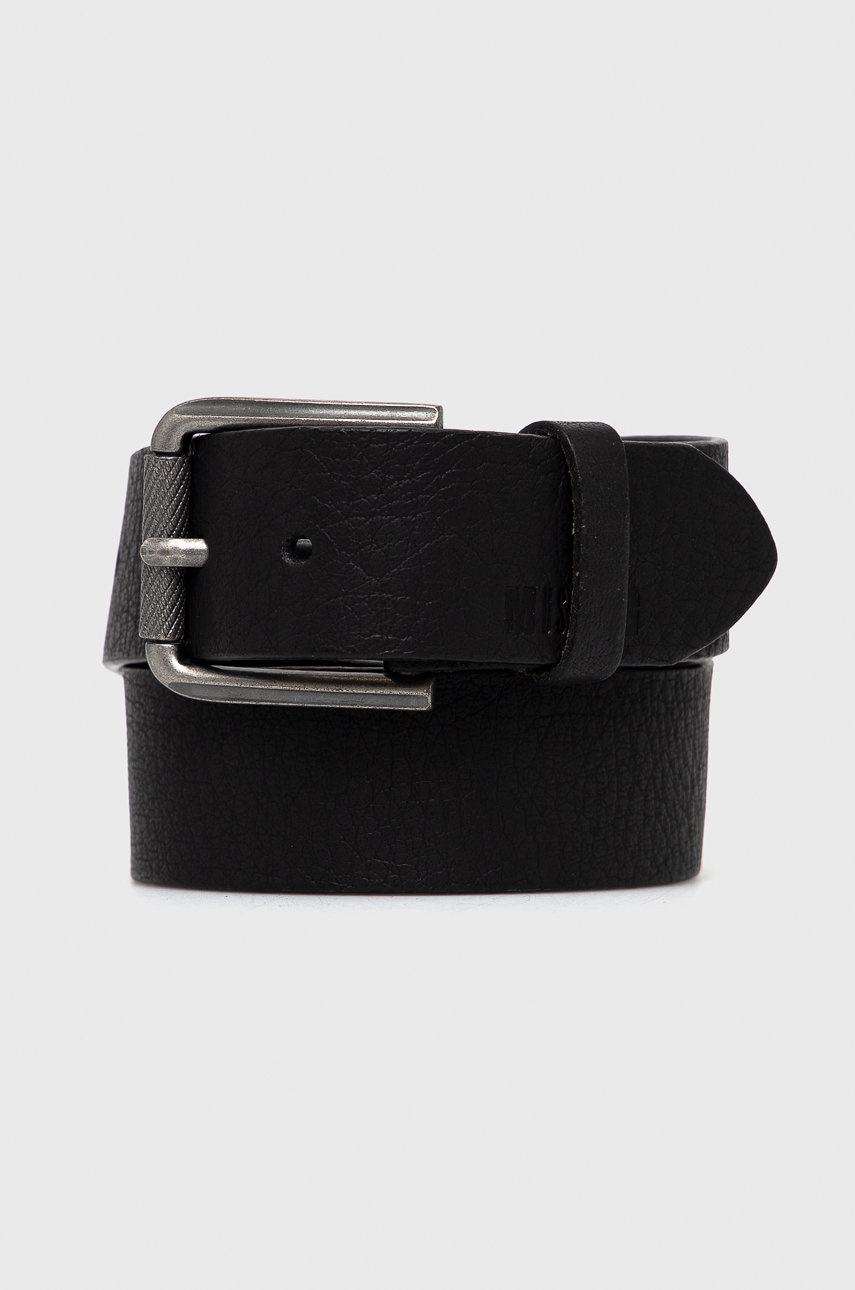 Mustang curea de piele bărbați, culoarea negru