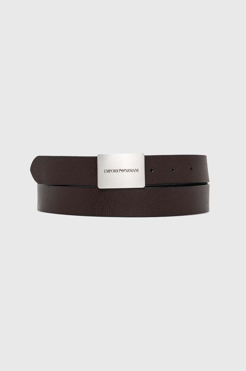 Emporio Armani curea de piele barbati, culoarea negru, Y4S563 Y737E