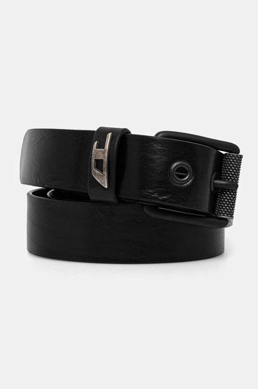 Diesel curea de piele B-DAVE II barbati, culoarea negru, X09396.P1506 Diesel curea de piele B-DAVE II barbati, culoarea negru, X09396.P1506