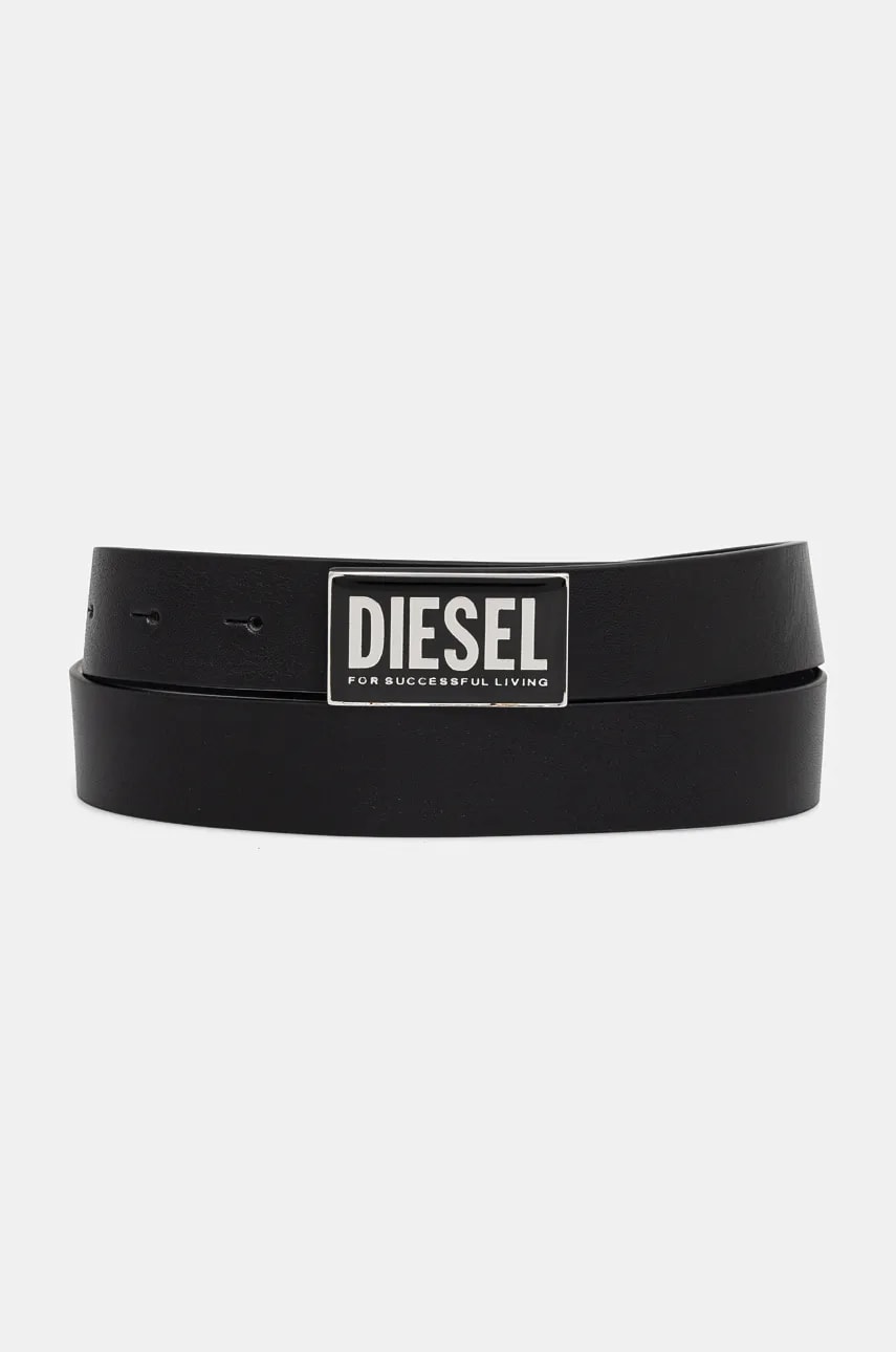 Diesel curea de piele B-GLOSSY II barbati, culoarea negru, X09945.PR227 Diesel curea de piele B-GLOSSY II barbati, culoarea negru, X09945.PR227