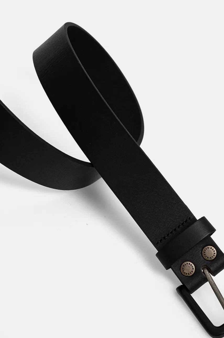 Кожаный ремень Barbour мужской цвет чёрный MAC0424