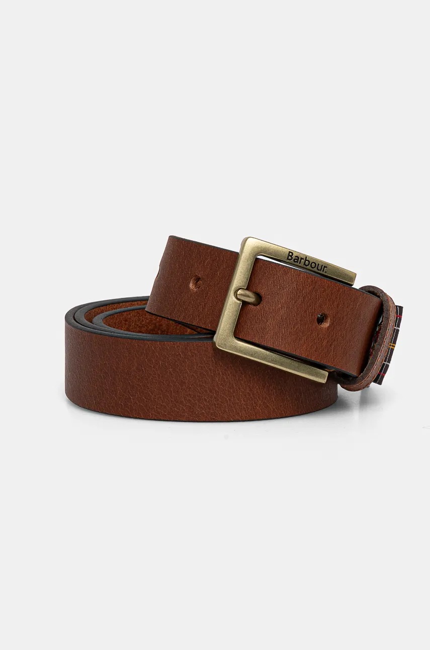 Barbour curea de piele barbati, culoarea maro, MAC0350