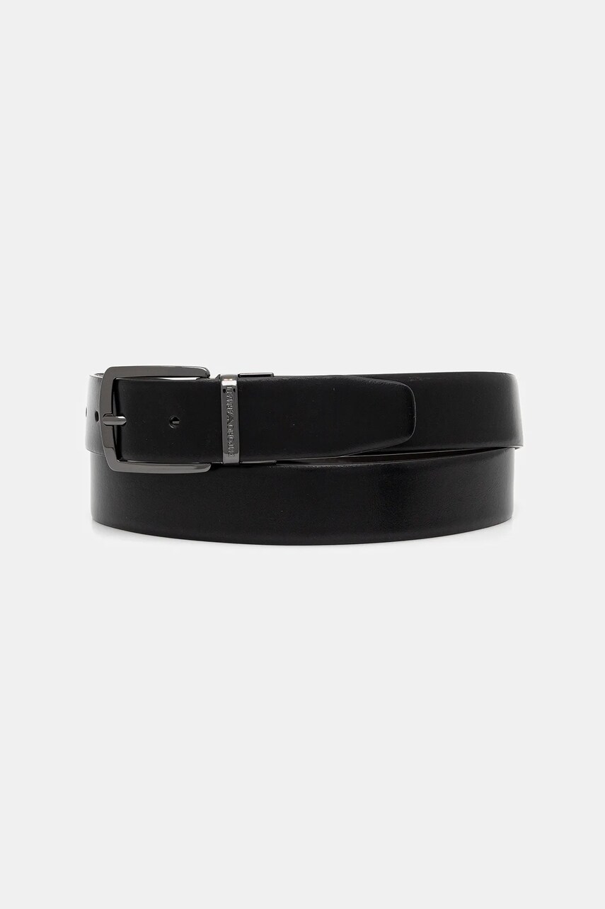 Emporio Armani curea de piele culoarea negru, Y4S576 Y748I