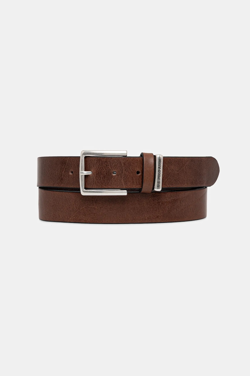 U.S. Polo Assn. curea de piele Hitchcock culoarea maro, AIUH32318MHA
