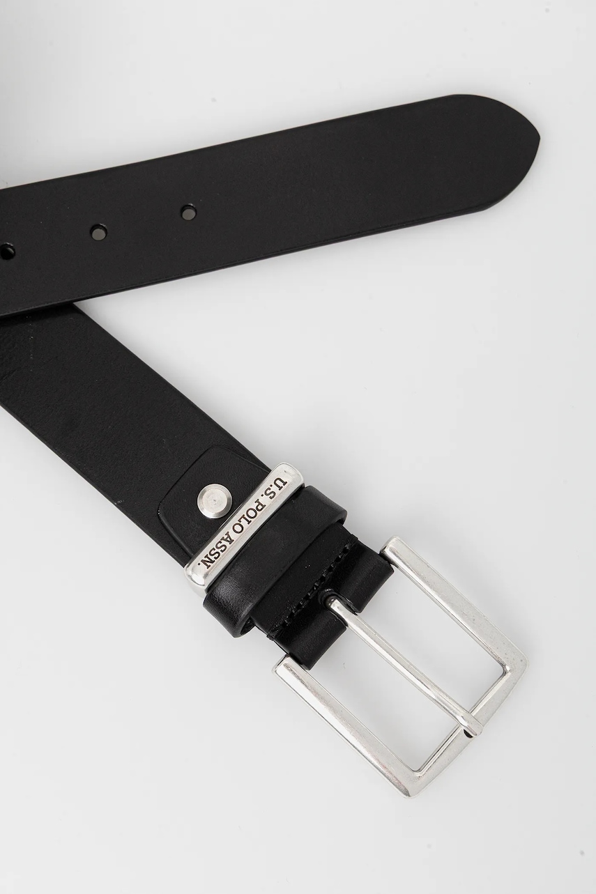 Кожаный ремень U.S. Polo Assn. Hitchcock цвет чёрный AIUH32318MHA