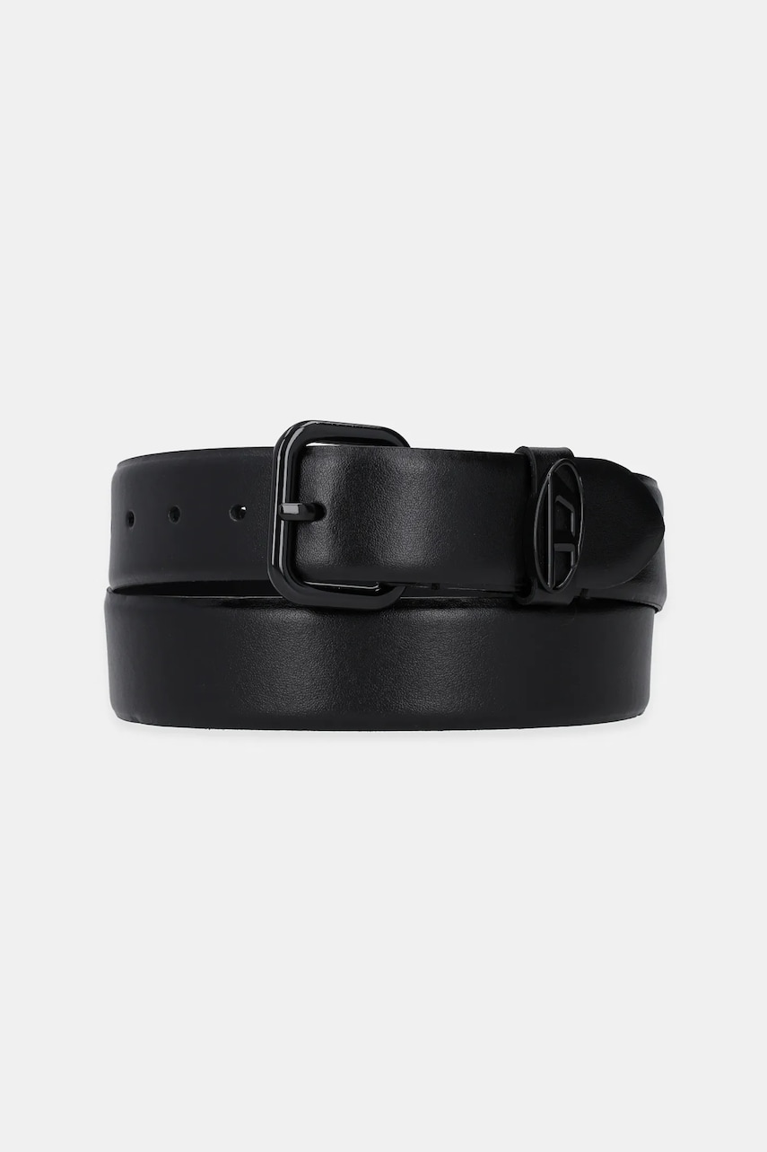 Diesel curea de piele B-1DR OVAL D LOOP culoarea negru, X10127.P6364 Diesel curea de piele B-1DR OVAL D LOOP culoarea negru, X10127.P6364