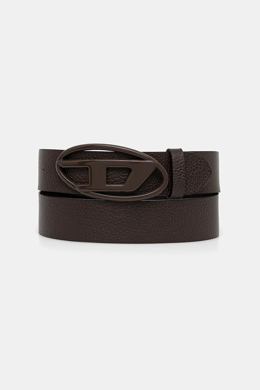 Diesel curea de piele OVAL D LOGO B-1DR culoarea maro, X08516.P4231