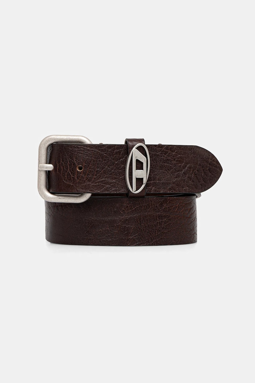 Diesel curea de piele OVAL D LOGO B-1DR OVAL D culoarea maro, X10314.PS681