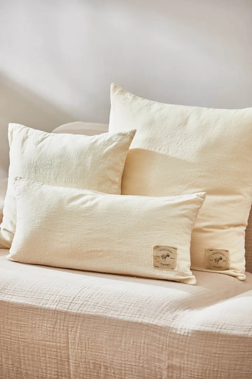 Βαμβακερή μαξιλαροθήκη Calma House Gavema 30 x 60 cm χρώμα: μπεζ φωτογραφία