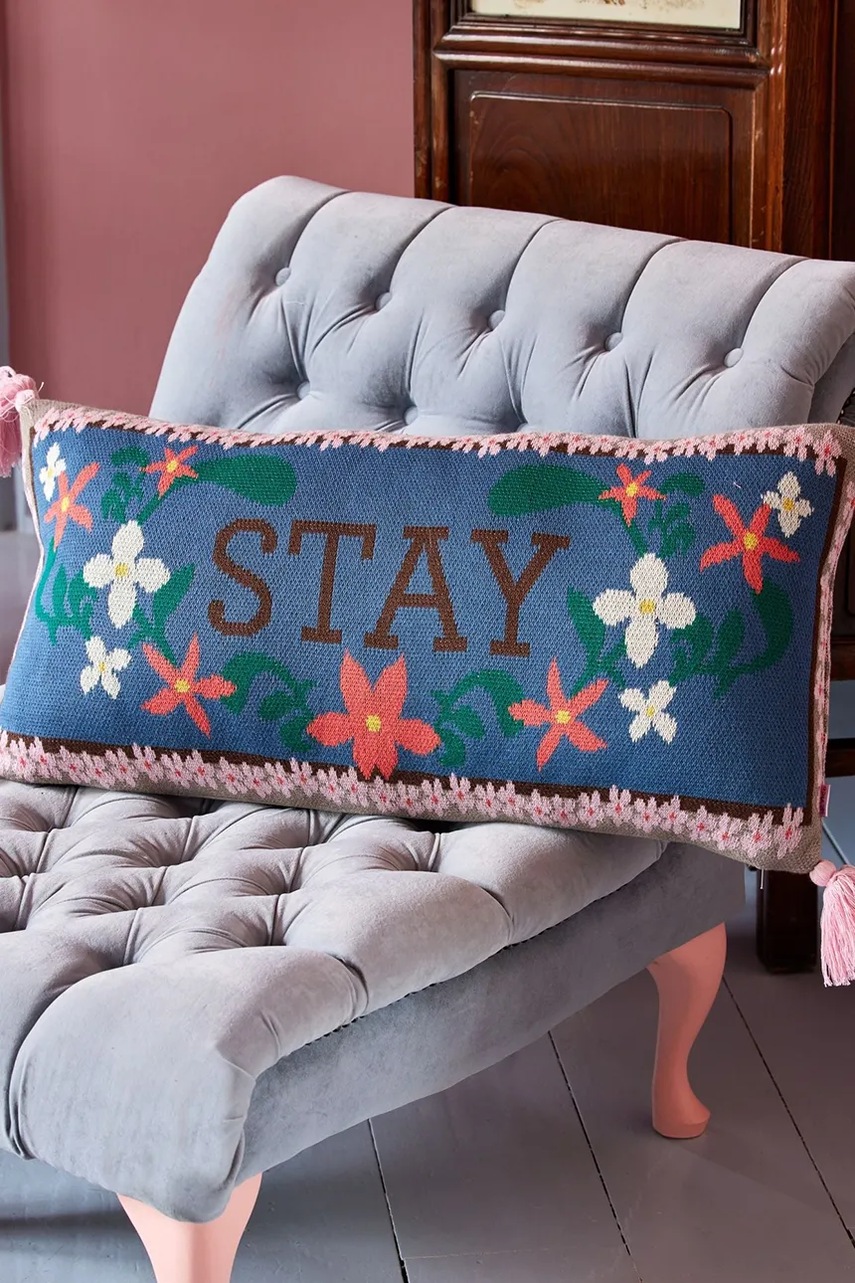 Διακοσμητικό μαξιλάρι Rice 35 x 70 cm χρώμα: μπλε φωτογραφία