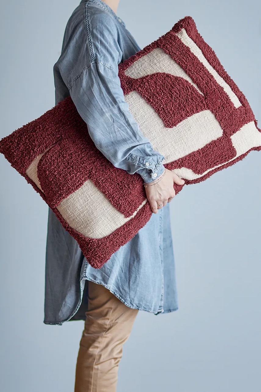 Διακοσμητικό μαξιλάρι Bloomingville Olica 60 x 40 cm χρώμα: κόκκινο φωτογραφία