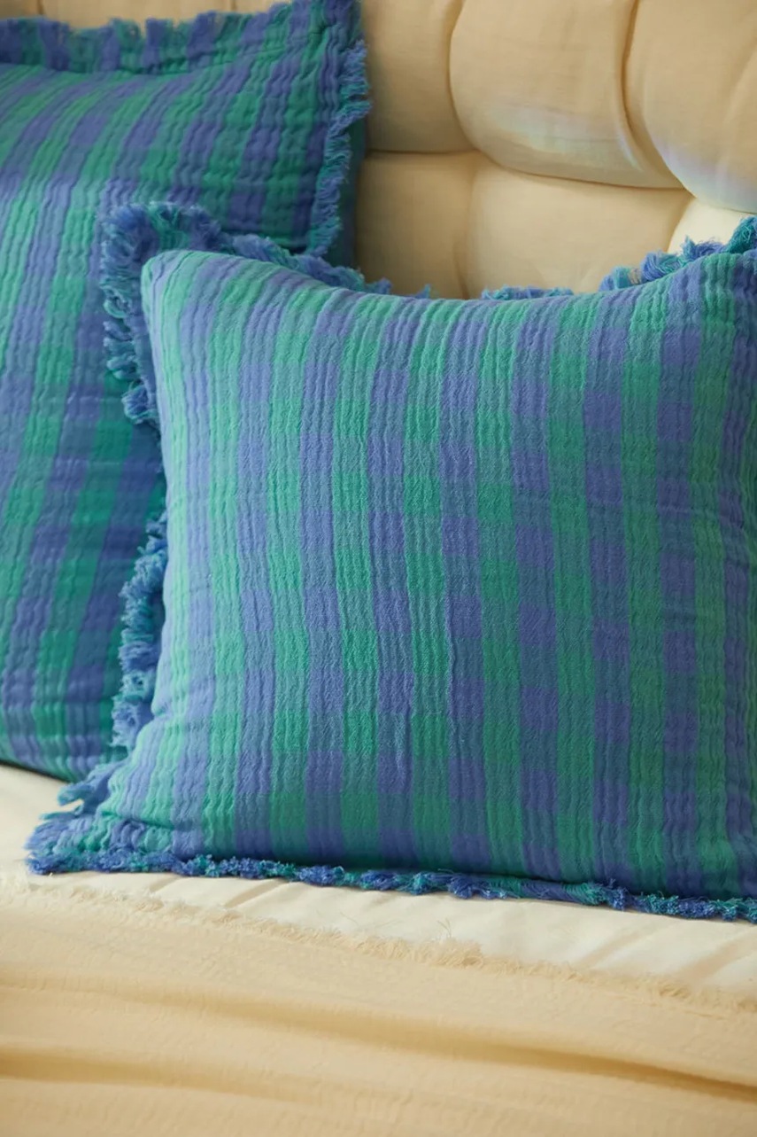 Διακοσμητική μαξιλαροθήκη Calma House Nasau 45 x 45 cm χρώμα: τιρκουάζ φωτογραφία