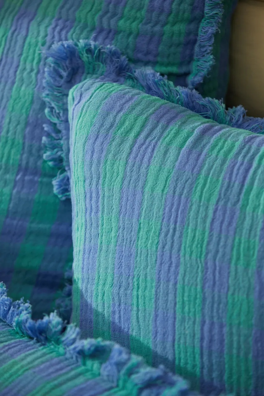 Διακοσμητική μαξιλαροθήκη Calma House Nasau 45 x 45 cm χρώμα: τιρκουάζ φωτογραφία