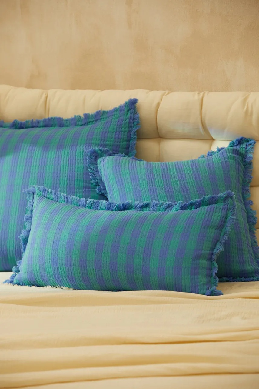 Διακοσμητική μαξιλαροθήκη Calma House Nasau 45 x 45 cm χρώμα: τιρκουάζ φωτογραφία