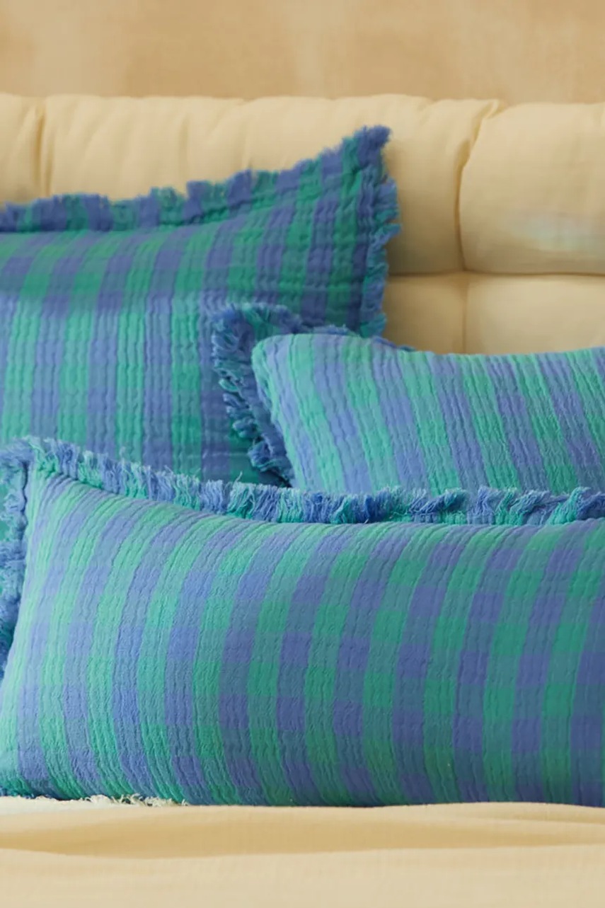 Διακοσμητική μαξιλαροθήκη Calma House Nasau 45 x 45 cm χρώμα: τιρκουάζ φωτογραφία