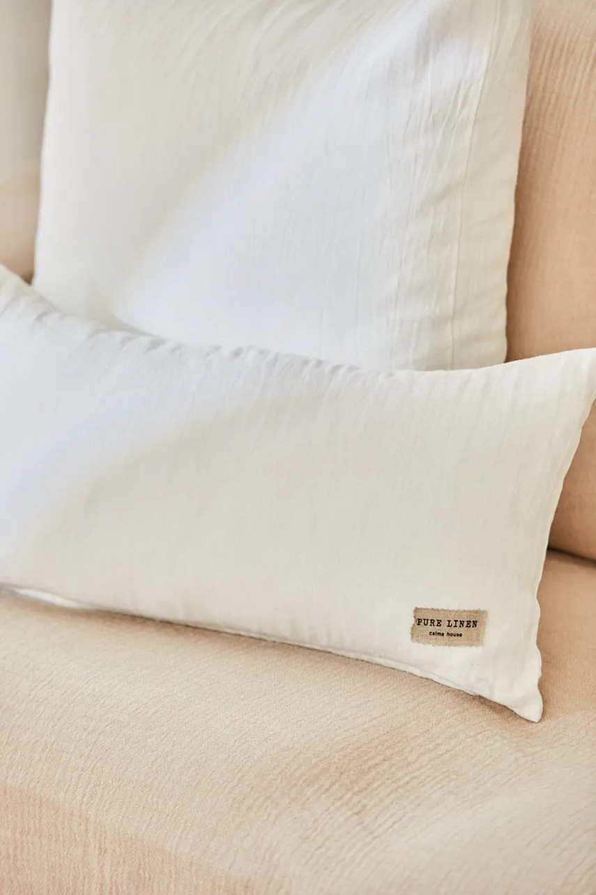 Κάλυμμα μαξιλαριού από λινό ύφασμα Calma House Lino 30 x 60 cm χρώμα: άσπρο φωτογραφία