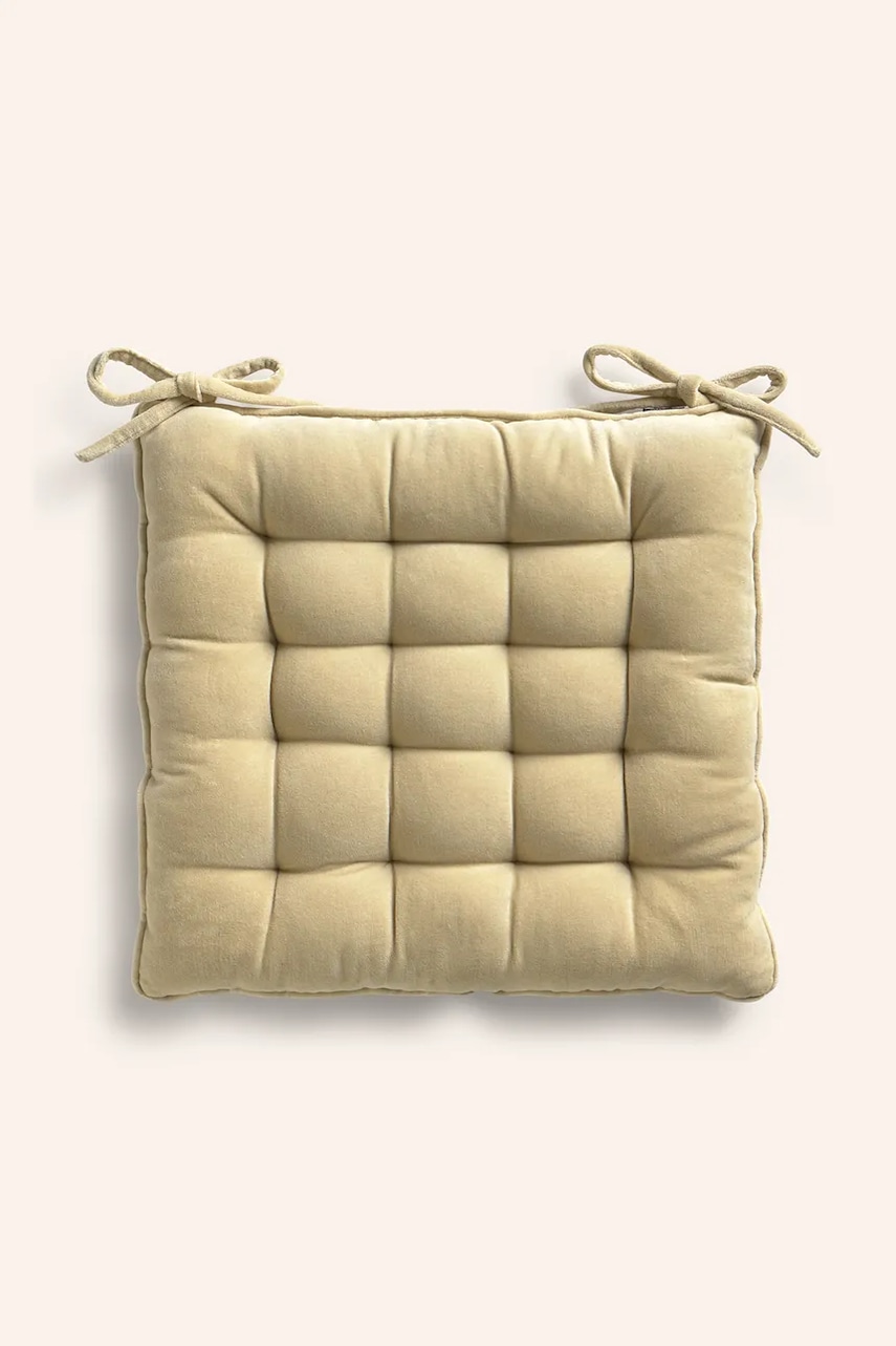 Calma House pernă de scaun din bumbac 40 x 40 x 4 cm culoarea galben