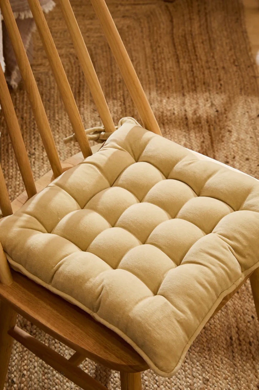 Βαμβακερό μαξιλάρι για καρέκλα Calma House 40 x 40 x 4 cm χρώμα: κίτρινο φωτογραφία