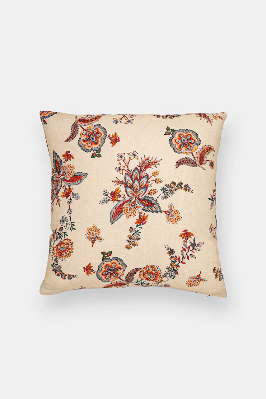 E-shop Povlak na polštář s dekorací s lnem 45 x 45 cm