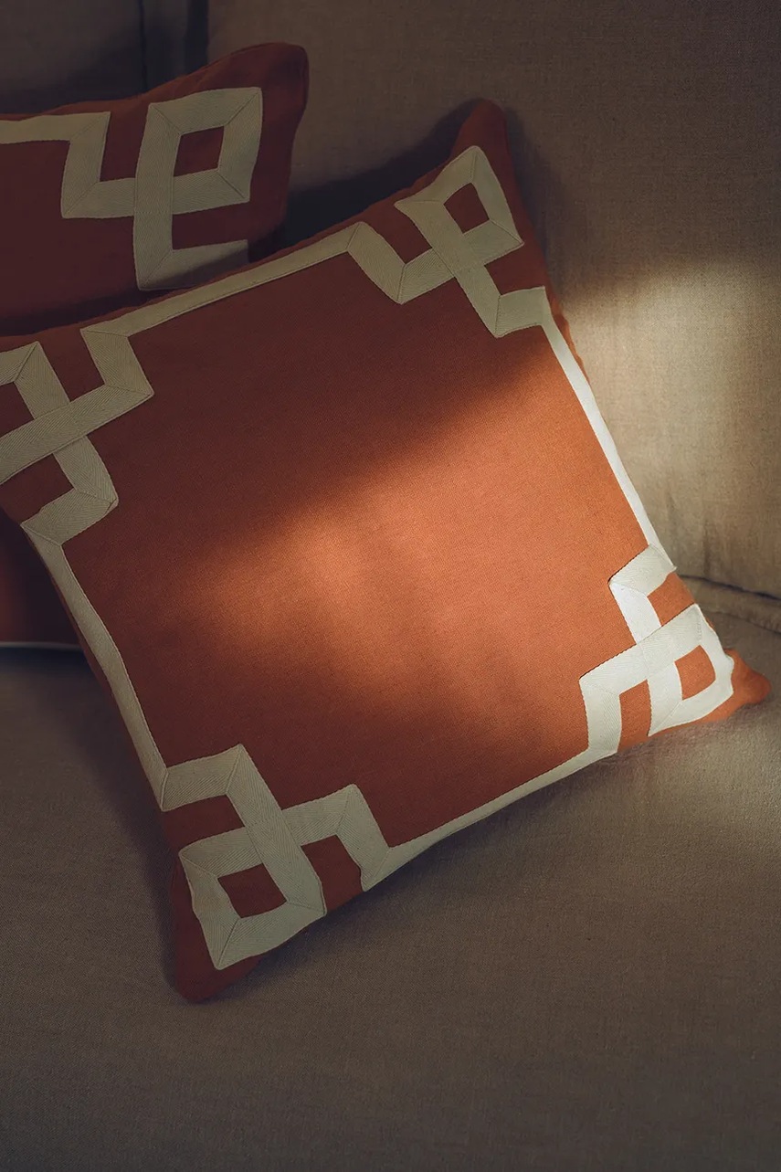 Διακοσμητική μαξιλαροθήκη από λινό Olivier Desforges ACHILLE Caramel 45 x 45 cm φωτογραφία