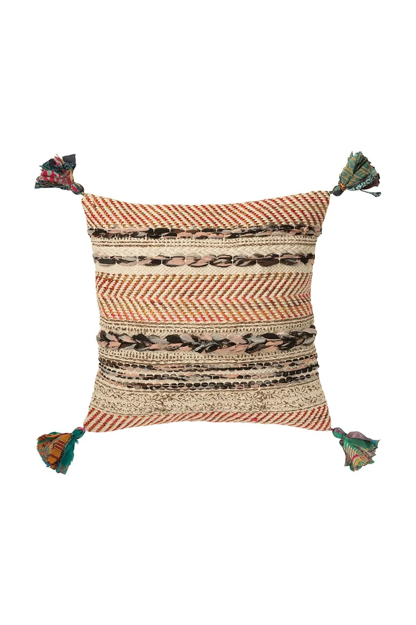 E-shop J-Line Polštář s dekorací z bavlny 45 x 45 x 15 cm