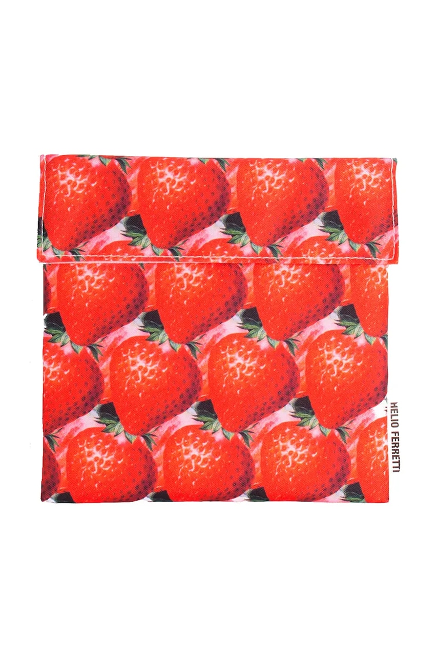 Helio Ferretti pungă cu gustări Strawberry 18 x 18 cm culoarea rosu