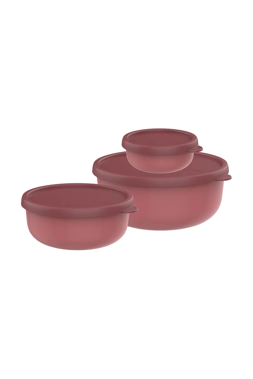 Mepal set recipiente de depozitare cu capace Lumina 2.0 250 / 750 /1500 ml 3-pack culoarea roz