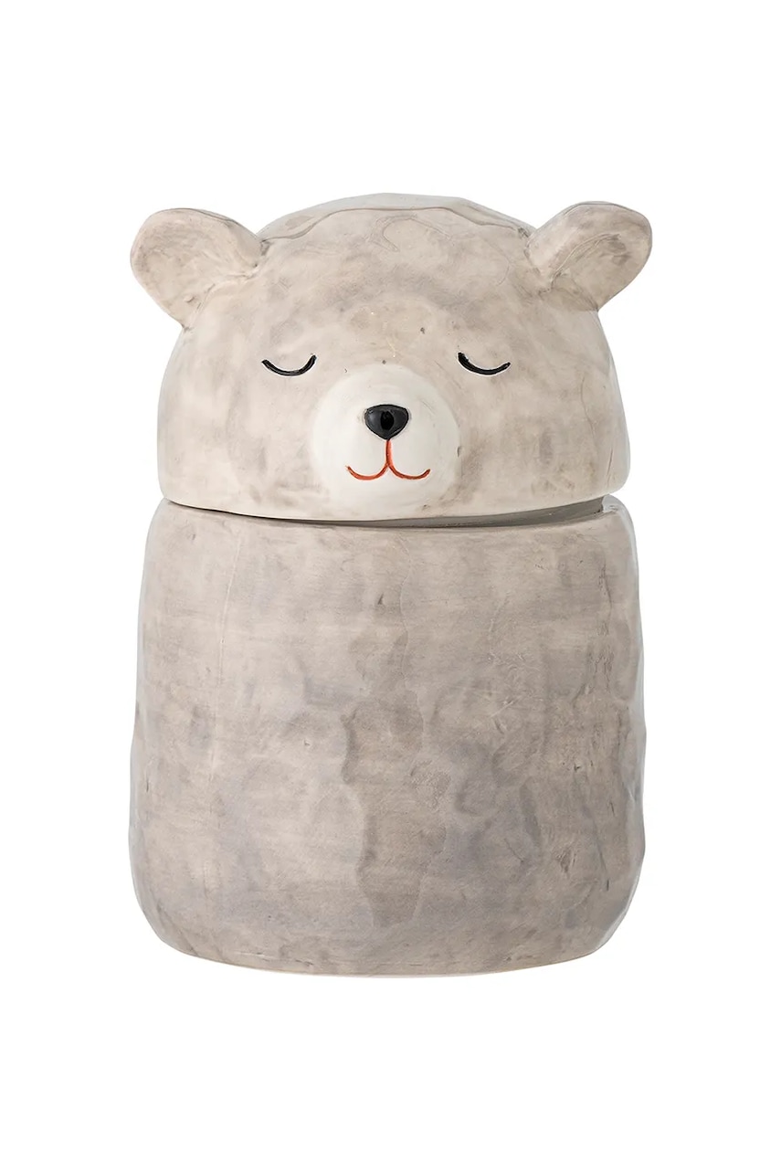 Bloomingville recipient cu capac Puk Jar 440 ml culoarea gri Bloomingville recipient cu capac Puk Jar 440 ml culoarea gri