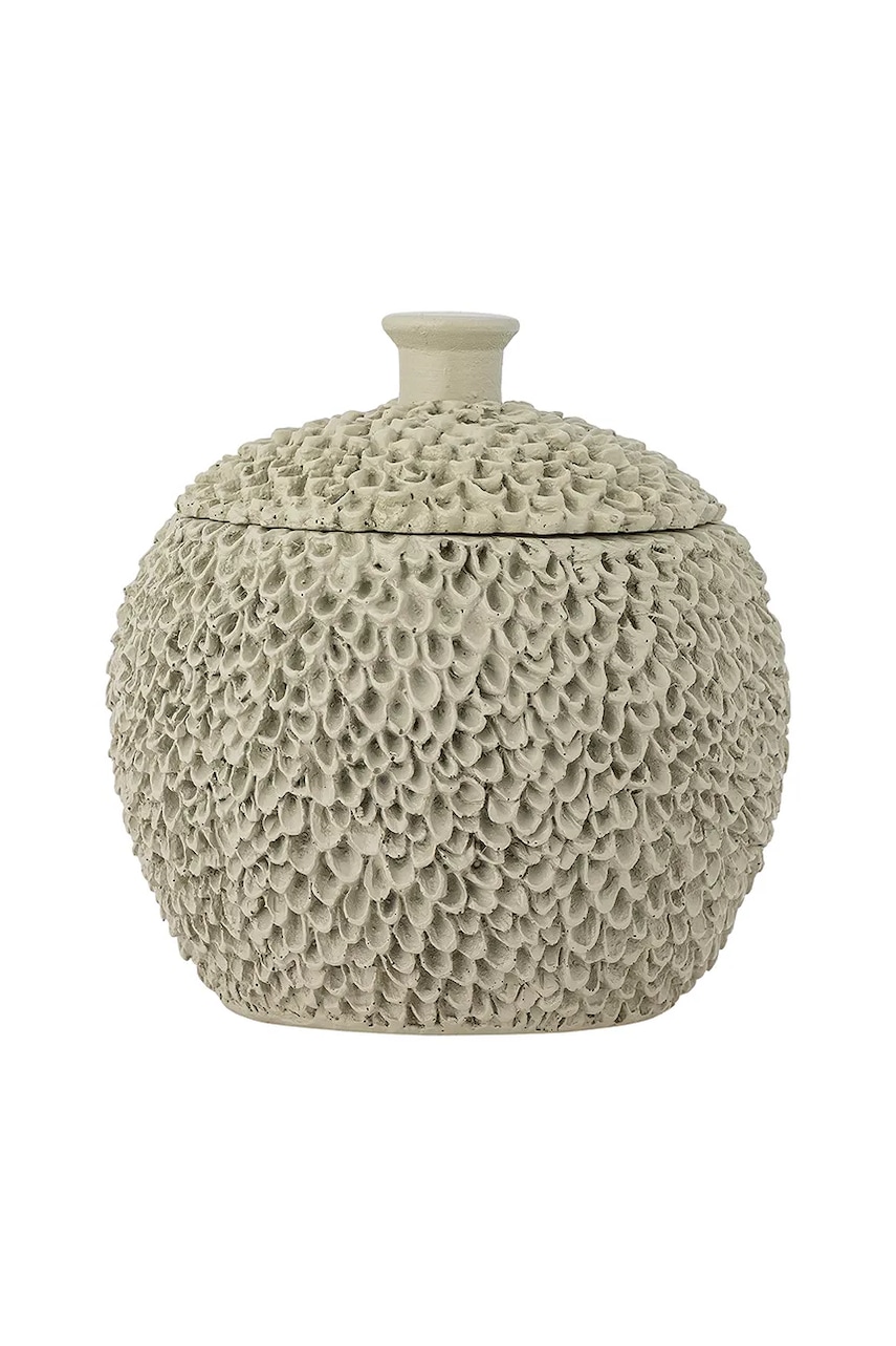 Bloomingville recipient cu capac Briar 12,5 x 13 cm culoarea gri