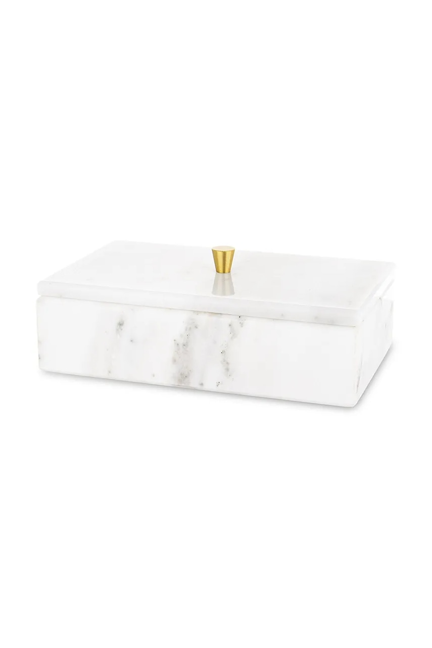 recipient cu capac 7,5 x 20 x 12 cm culoarea alb