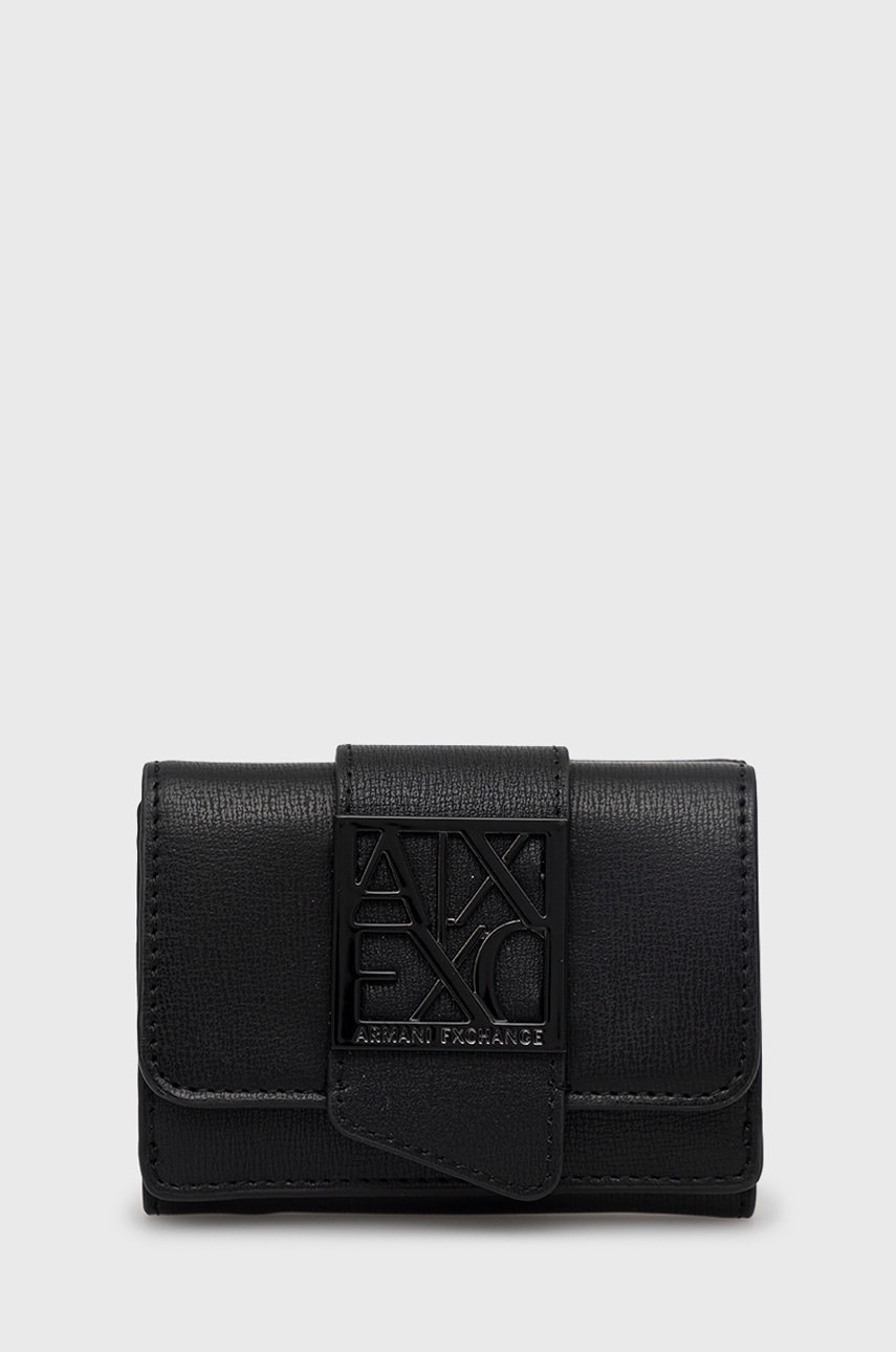 

Портфейл Armani Exchange дамски в черно, Черен