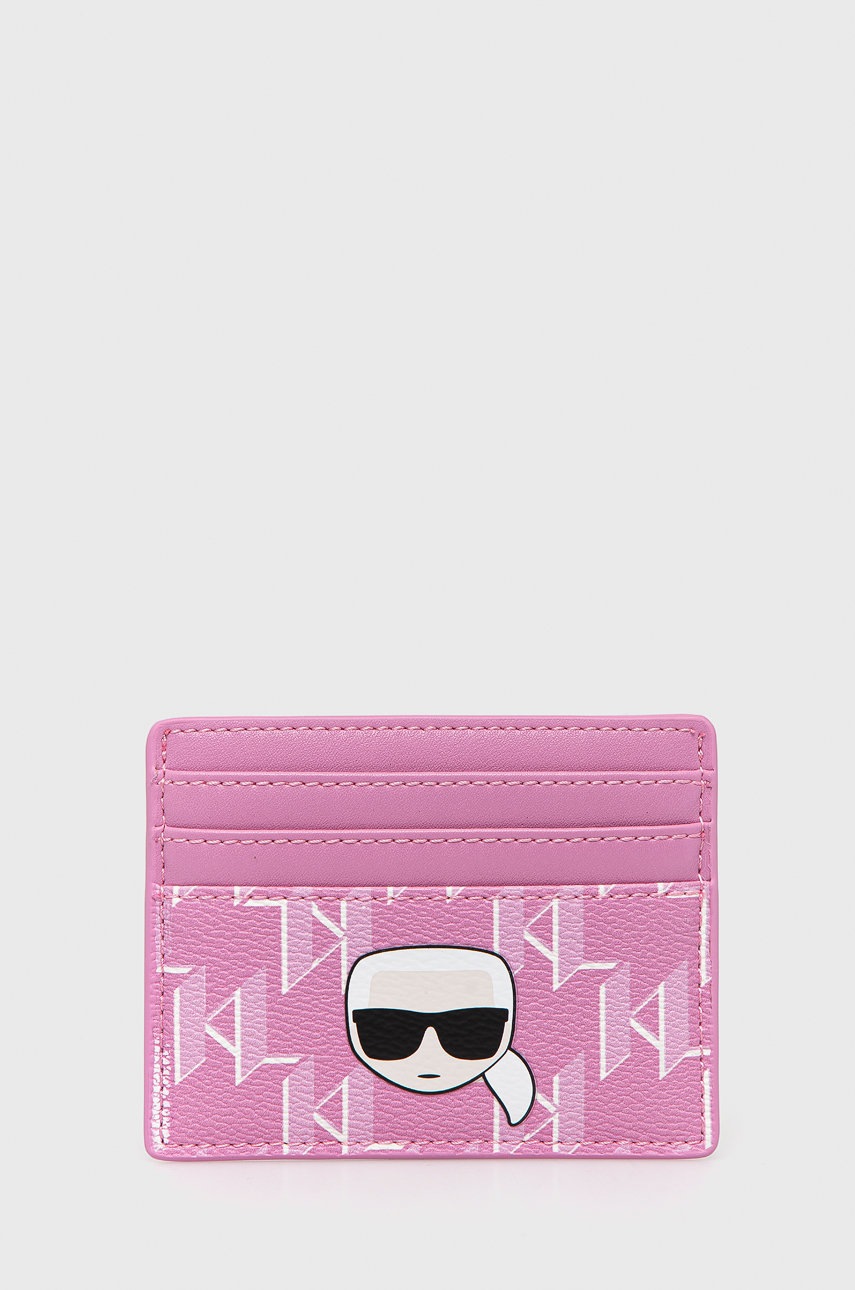 

Калъф за карти Karl Lagerfeld дамски в розово, Розов