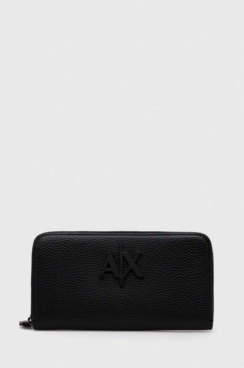 

Портмоне Armani Exchange дамски в черно, Черен