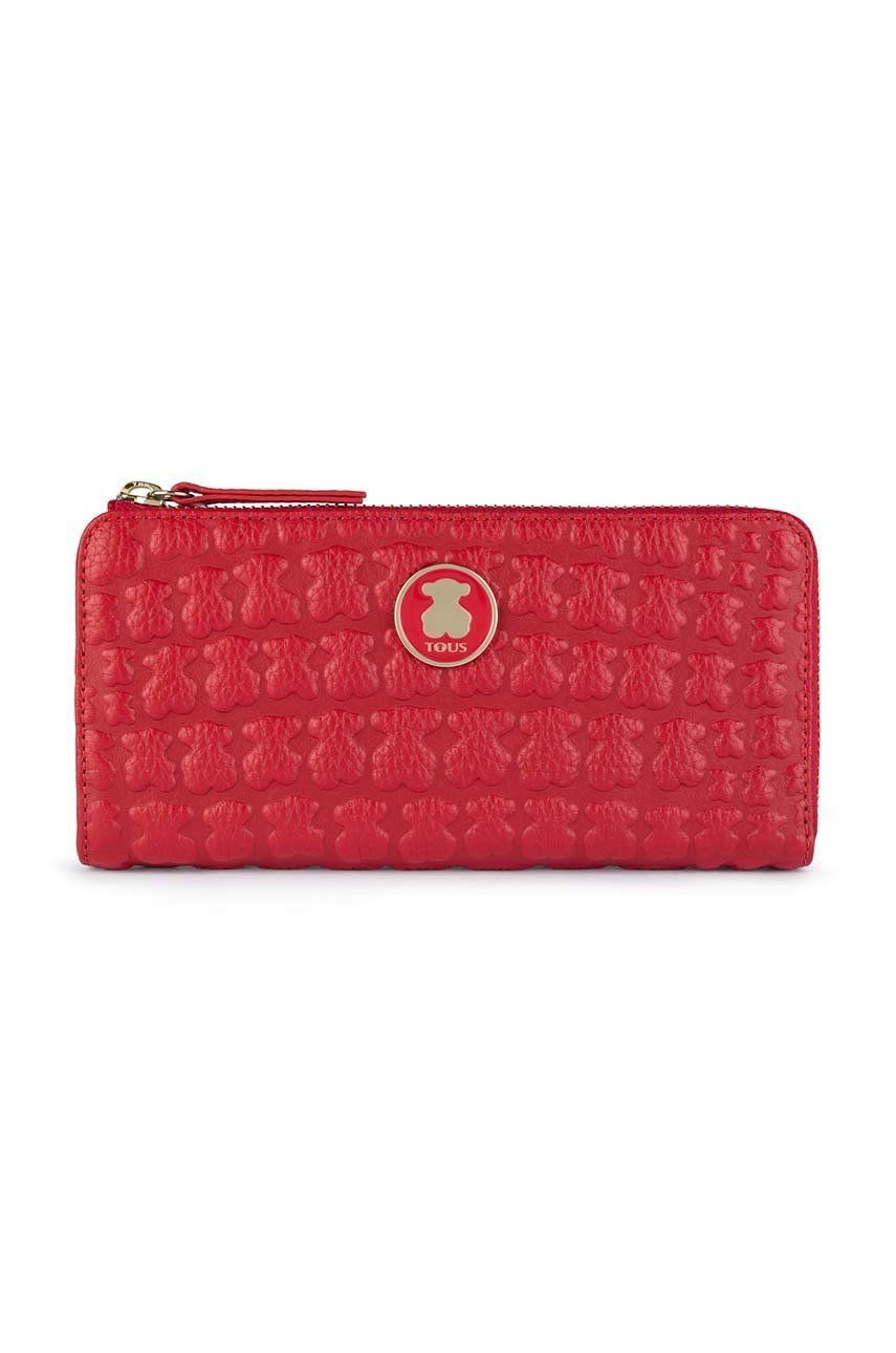Kožená peněženka Tous červená barva - červená -  100 % Přírodní kůže