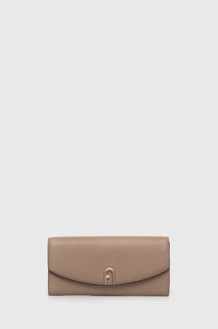 

Кожен портфейл Furla дамски в бежово, Бежов