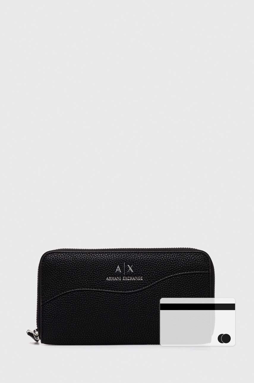 Armani Exchange portfel damski kolor czarny