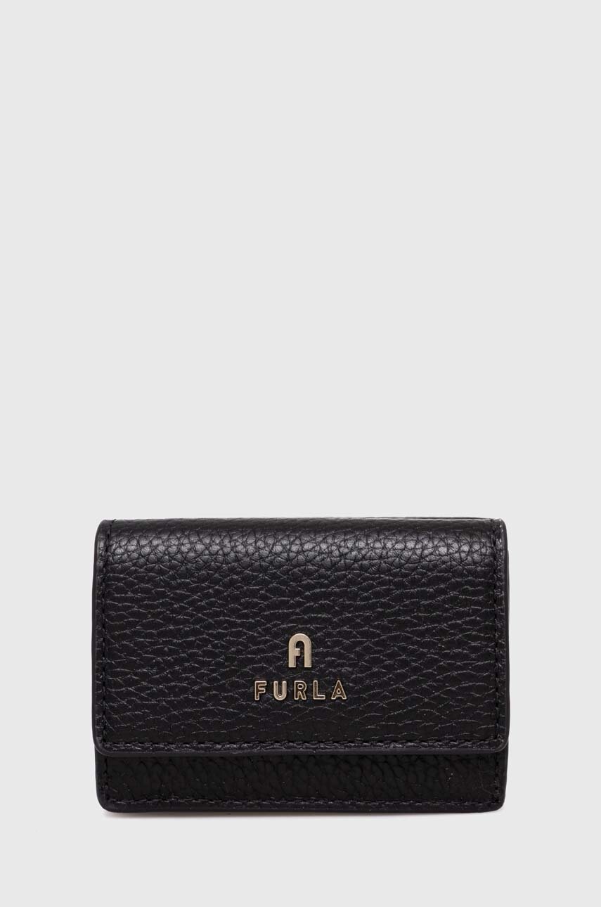 

Кожаный кошелек Furla женский цвет чёрный