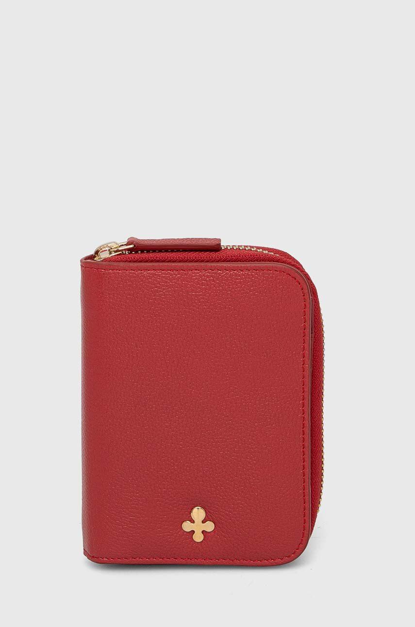 Lilou portofel de piele femei, culoarea roșu PORT/REDCAL/PO