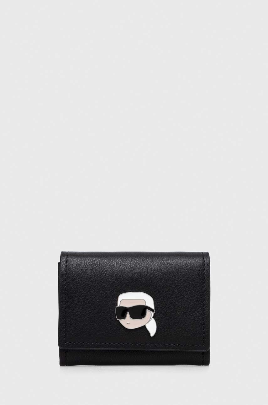 Karl Lagerfeld portofel de piele femei, culoarea negru