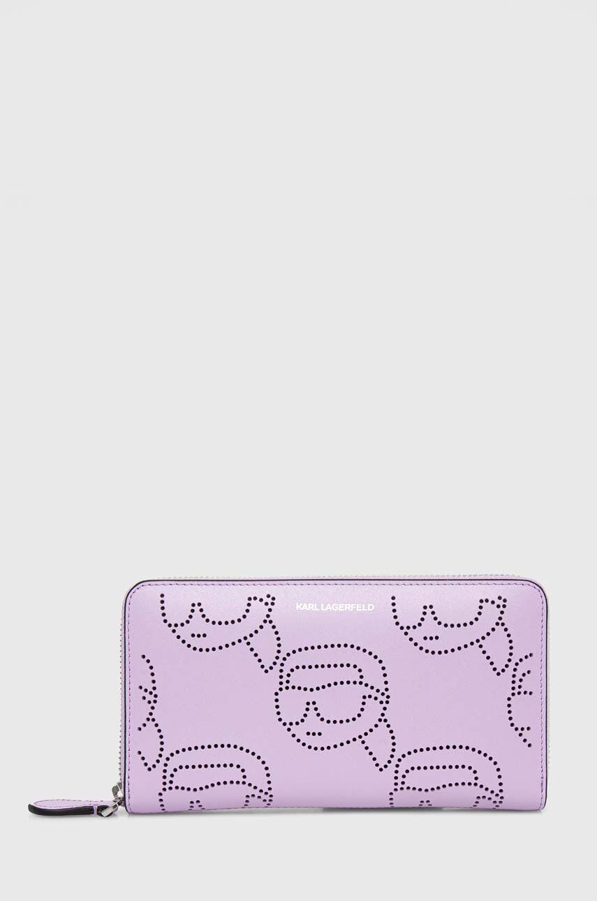 Karl Lagerfeld portofel de piele femei, culoarea violet