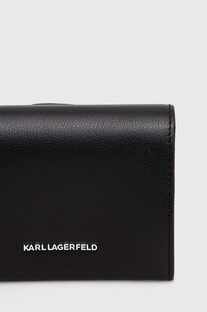 Karl Lagerfeld bőr pénztárca fekete, női, 245W3214 termék 2. képe