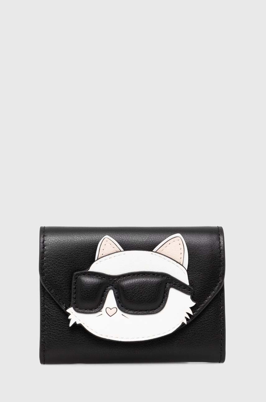 

Кожен портфейл Karl Lagerfeld дамски в черно 245W3215, Черен