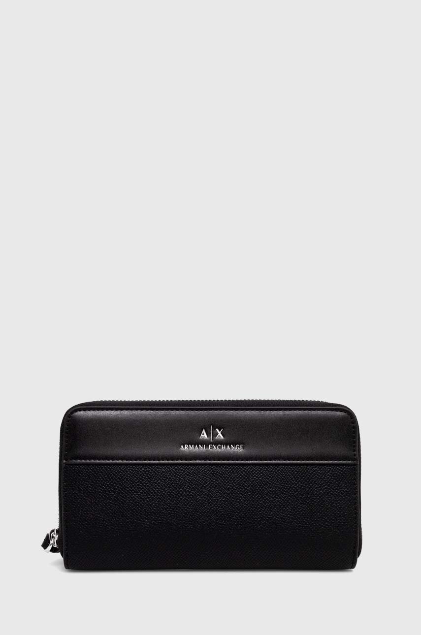 

Портмоне Armani Exchange дамски в черно 948068 4R755, Черен