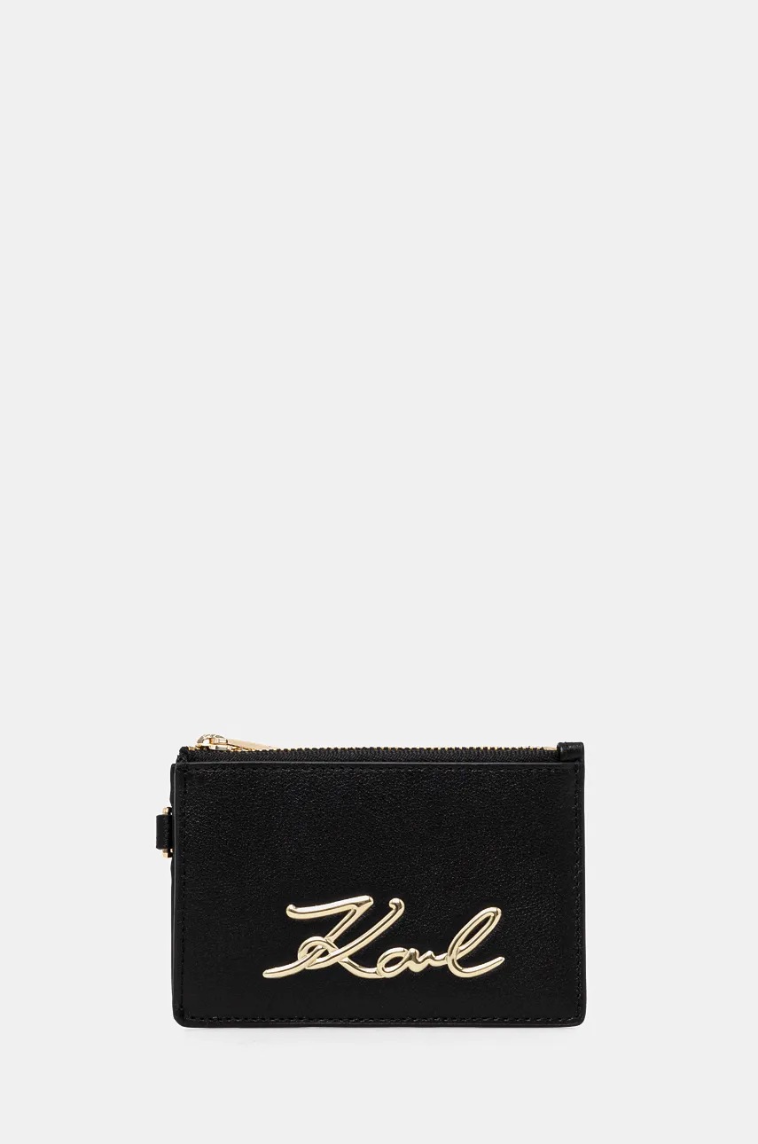 

Кожен калъф за карти Karl Lagerfeld в черно 246W3295, Черен