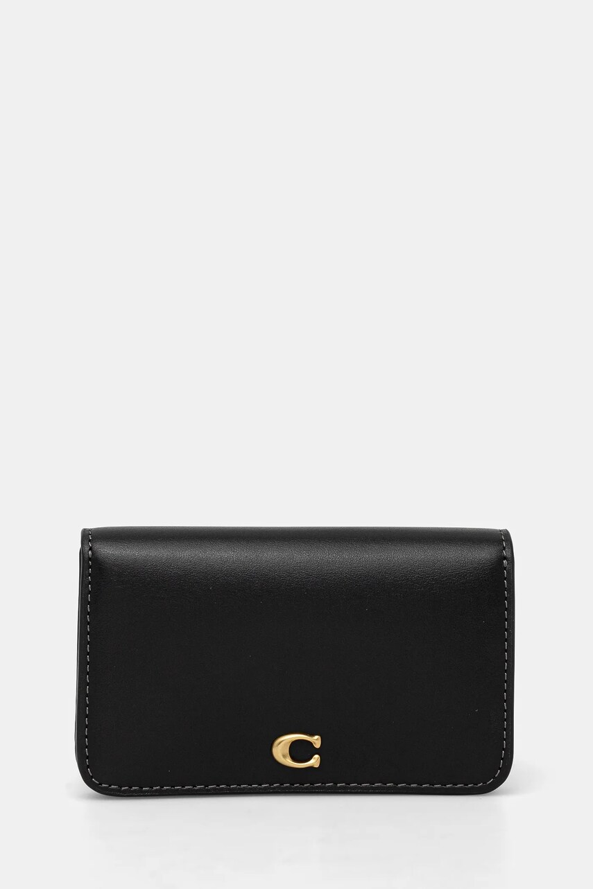 

Кожен портфейл Coach дамски в черно CR990, Черен