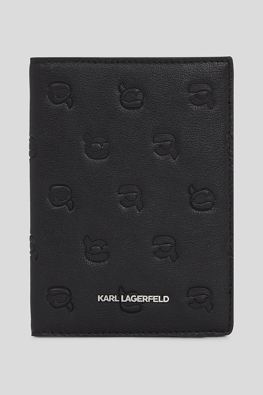 Levně Obal na pas Karl Lagerfeld černá barva, A3W32003