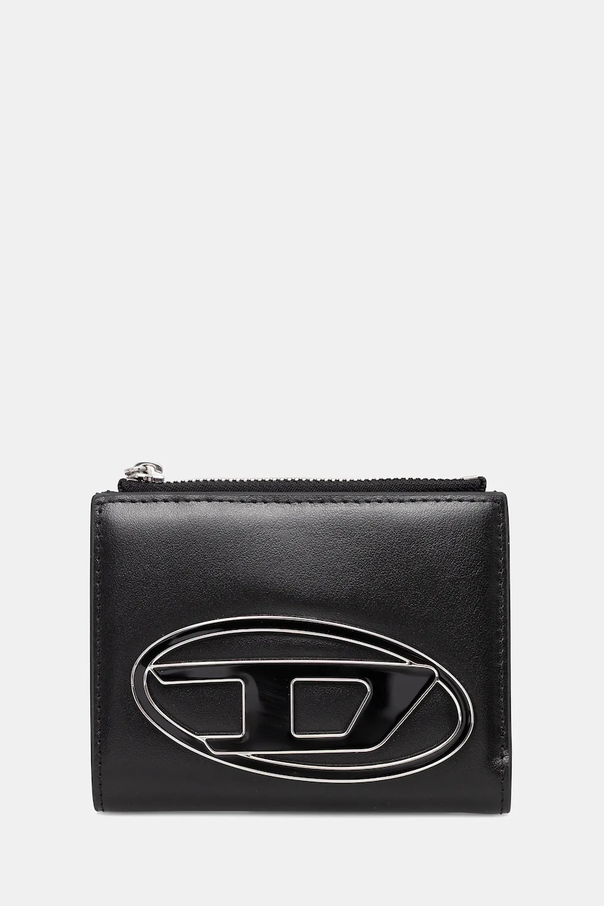 Diesel portofel de piele 1DR 1DR BI-FOLD ZIP II culoarea negru, X09888.PR818