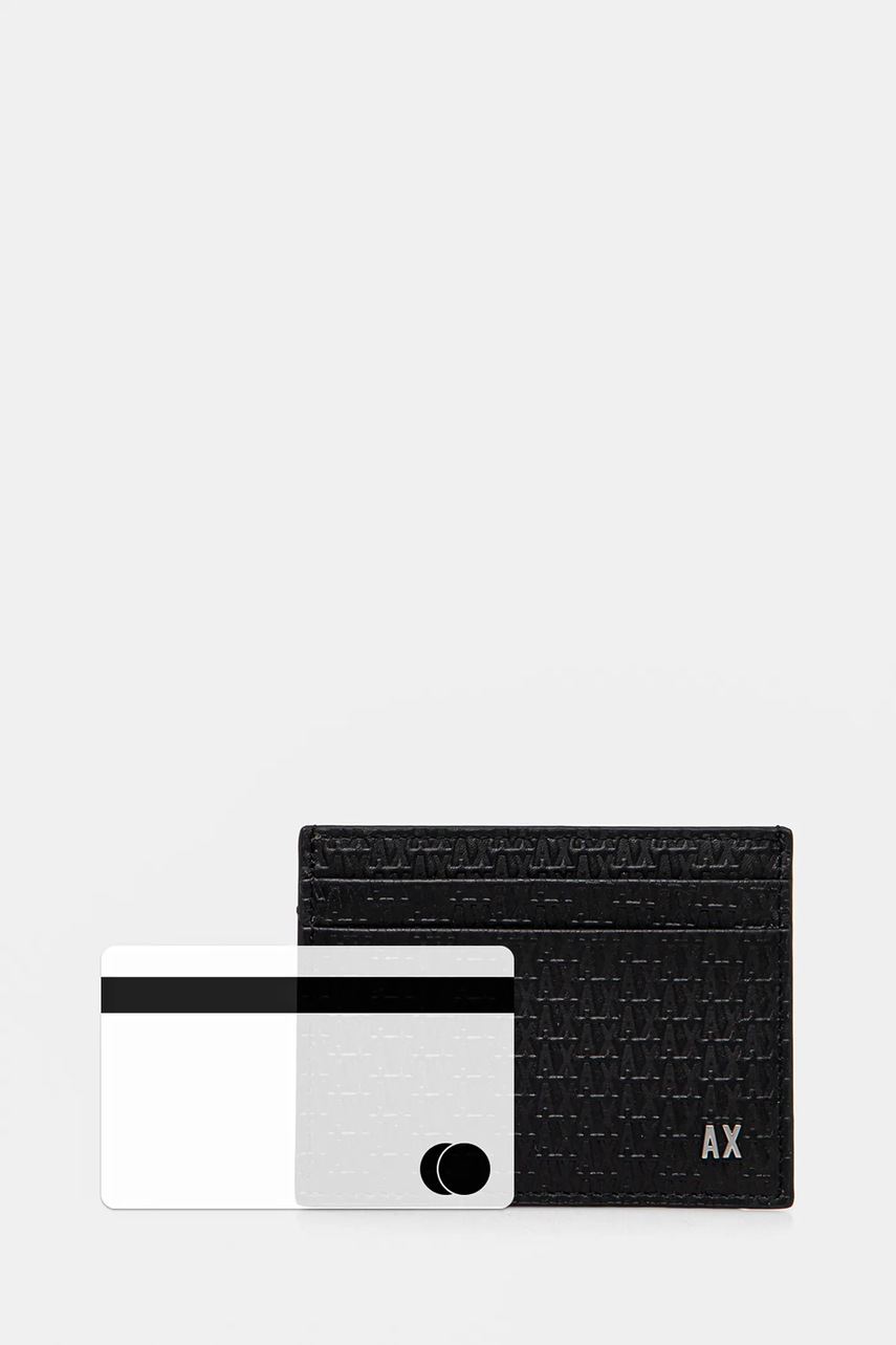 Kožené puzdro na karty Armani Exchange